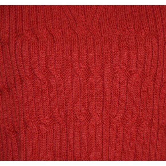 J. Jill Ladies Red Long Sleeve Pullover Cable Knit Sweater Size M Casual Stretch - Picture 3 of 8